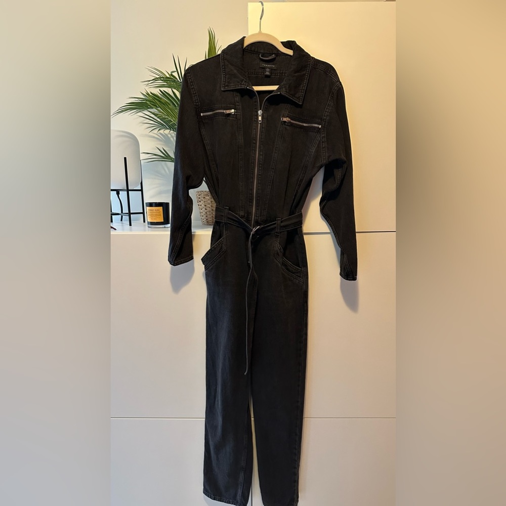 Top shop jean jumpsuit, black